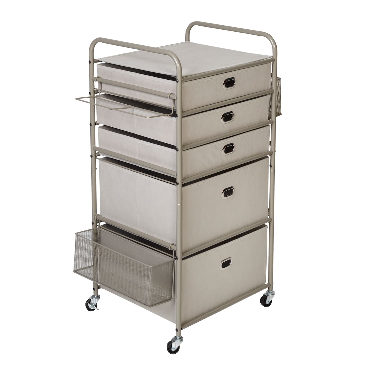 Honey Can Do Taupe Wrapping Paper Storage Cart with Wheels